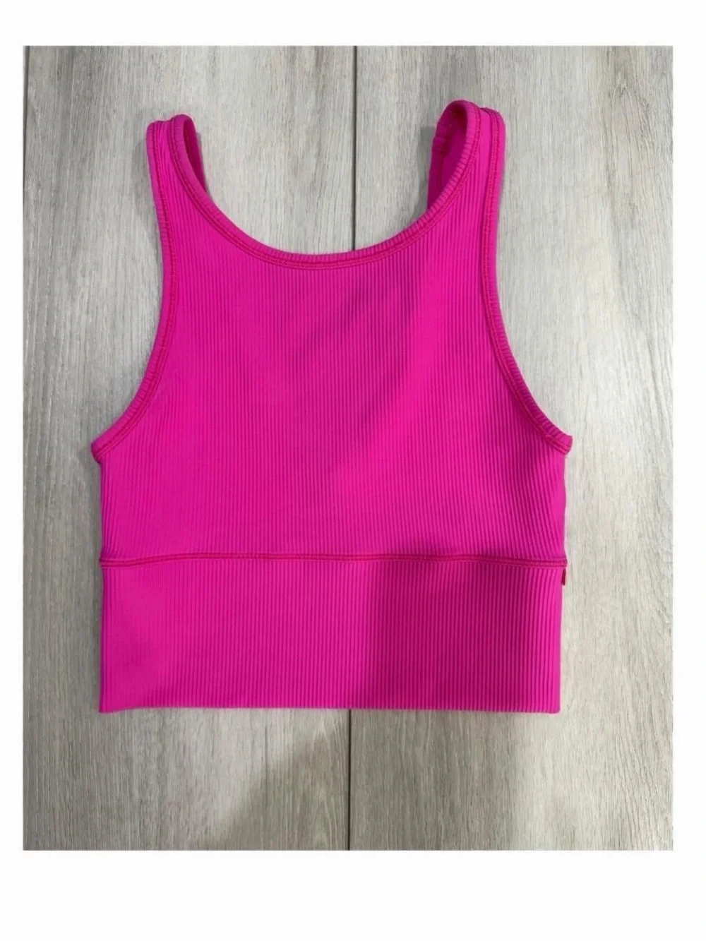 lululemon Power Pivot Ribbed Crop Tank Top in Pow Pink  — Size 4.